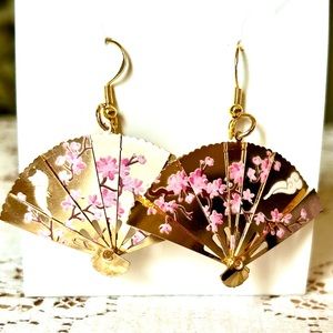Cherry Blossom fan earrings